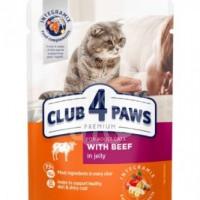 Клуб 4 Лапи - вологий корм з яловичиною в желе для дорослих котів thumb image 1