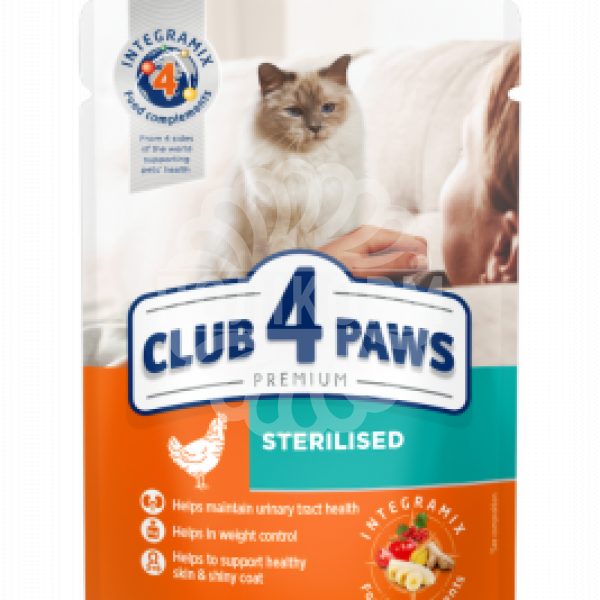 Клуб 4 Лапи - вологий корм з куркою для дорослих стерилізованих котів
