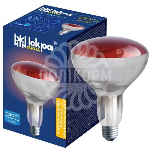 Лампа інфрачервона 250W Е27 індивідуальна упаковка ІСКРА